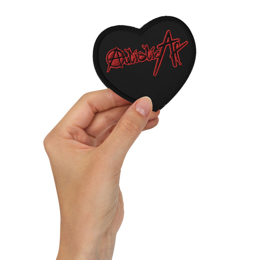 Autistic AF Embroidered heart patches